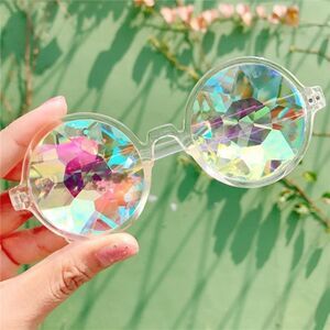 𝅺CLEAR kaleidoscope rave glasses